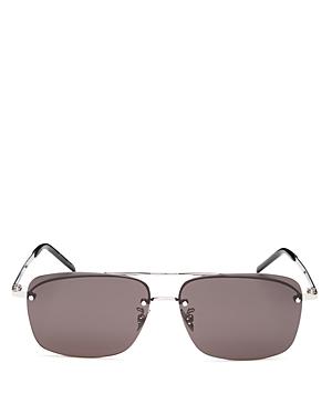 Saint Laurent Unisex Brow Bar Square Rimless Sunglasses, 58mm