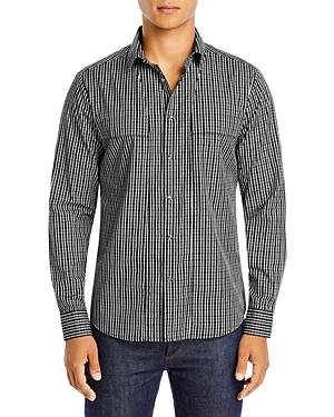 Karl Lagerfeld Paris Plaid Woven Button Up Shirt