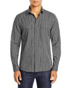 Karl Lagerfeld Paris Plaid Woven Button Up Shirt