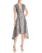 Donna Karan New York Striped Asymmetric Dress