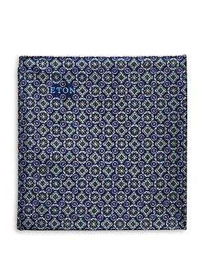 Eton Medallion Grid Silk Pocket Square