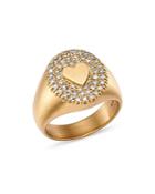 Suel 18k Yellow Gold Diamond Heart Signet Ring