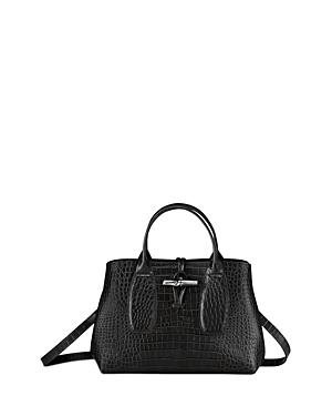 Longchamp Roseau Medium Embossed Leather Tote