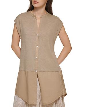 Dkny Pure Mixed Media Tunic Shirt