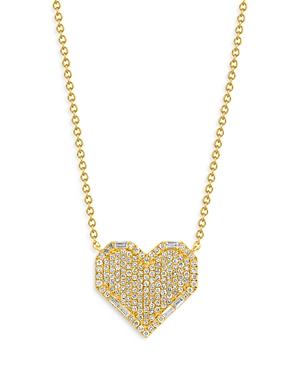 Bloomingdale's Pave Diamond Heart Necklace In 14k Yellow Gold, 0.50 Ct. T.w. - 100% Exclusive