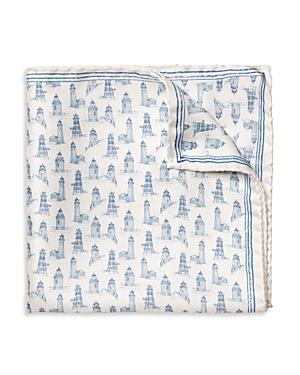 Eton Blue Lighthouse Silk Pocket Square