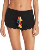 Surf Gypsy Tassel Detail Crochet Shorts