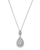 Bloomingdale's Pave Diamond Teardrop Pendant Necklace In 14k White Gold, 1.0 Ct. T.w. - 100% Exclusive