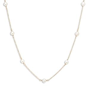 Zoe Chicco 14k Yellow Gold White Pearls Cultured Freshwater Pearl Station Statement Necklace, 16-18
