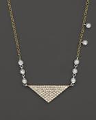 Meira T 14k Yellow Gold Triangle Pendant Necklace With Diamonds, 15