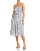 Aqua Floral Ruched Sleeveless Midi Dress - 100% Exclusive