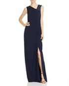 Adrianna Papell Draped Jersey Gown