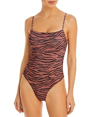Aqua Square Neck Printed One Piece Swimsuit - 100% Exclusive
