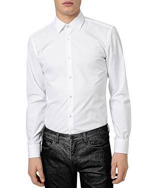 Hugo Cotton Poplin Contrast Trimmed Slim Fit Dress Shirt