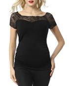 Kimi & Kai Valerie Lace-trimmed Maternity Top