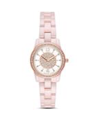 Michael Kors Petite Runway Embellished Pink Watch, 28mm