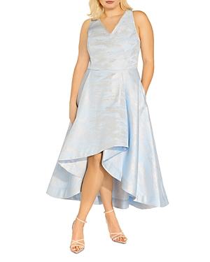Adrianna Papell Plus Metallic Jacquard High/low Dress