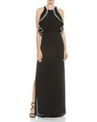 Halston Heritage Ruffled Open-back Gown