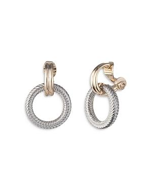 Lauren Ralph Lauren Two-tone Herringbone Hoop Earrings