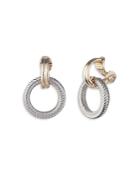 Lauren Ralph Lauren Two-tone Herringbone Hoop Earrings