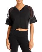 Puma Fashion Luxe Mesh Sleeve Cropped Top