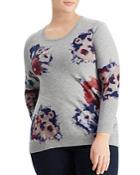 Lauren Ralph Lauren Plus Watercolor Floral Print Sweater