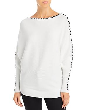 T Tahari Ribbed Boat Neck Sweater