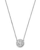 Bloomingdale's Round & Baguette Diamond Circle Pendant Necklace In 14k White Gold, 0.50 Ct. T.w. - 100% Exclusive