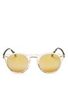 Oliver Peoples Men's Gregory Peck Mirrored Round Sunglasses, 47mm
