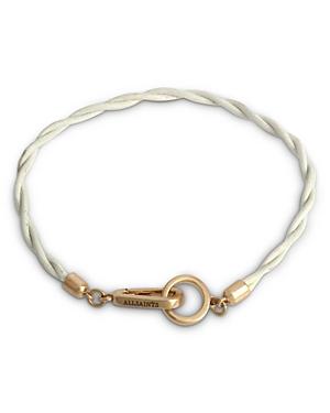 Allsaints Carabiner Clip Woven Leather Bracelet