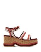 Salvatore Ferragamo Suede Strap Wedge Sandals