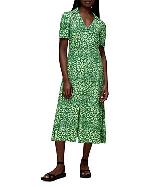 Whistles Fluro Leopard Print Midi Dress