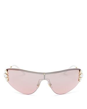 Miu Miu Women's Embellished Rimless Shield Sunglasses, 175mm
