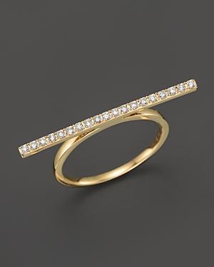 Diamond Bar Ring In 14k Yellow Gold, .19 Ct. T.w.
