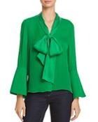 Alice + Olivia Meredith Tie-neck Bell Sleeve Blouse