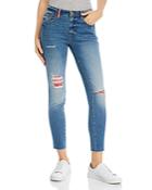 Aqua Distressed Bandana Skinny Jeans - 100% Exclusive