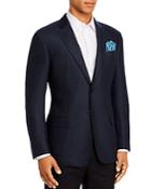 Emporio Armani Blue Textured Regular Fit Blazer
