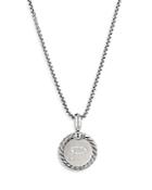 David Yurman Sterling Silver Initial Charm Necklace With Diamonds, 18