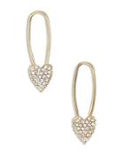 Baublebar Tory Pave Heart Safety Pin Drop Earrings