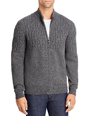 Corneliani Eco Cashmere Melange Cable Knit Full Zip Sweater