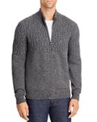 Corneliani Eco Cashmere Melange Cable Knit Full Zip Sweater
