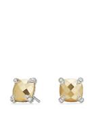 David Yurman Chatelaine Stud Earrings With 18k Gold And Diamonds