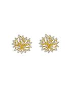 Hueb 18k Yellow Gold Luminus Diamond Starburst Statement Earrings