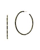 Freida Rothman Reverse Thin Bezel Hoop Earrings In 14k Gold-plated & Rhodium-plated Sterling Silver