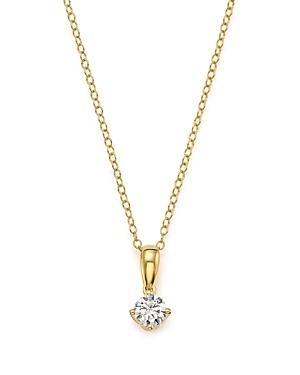 Diamond Solitaire Tulip Pendant Necklace In 14k Yellow Gold, .33 Ct. T.w. - 100% Exclusive