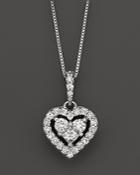 Diamond Heart Pendant, In 14kt White Gold, .25 Ct. Tw.