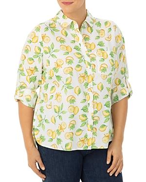 Foxcroft Plus Lemon Luv Printed Shirt