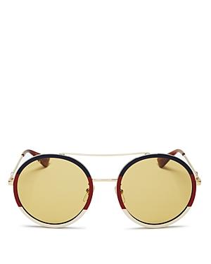 Gucci Color Block Round Sunglasses, 56mm