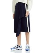 Maje Jidaia Striped Drape-detail Midi Skirt