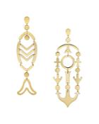 Tory Burch Articulated Fish & Anchor Earrings